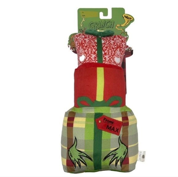 Woof Other - Grinch Max Gift Dog Toy Squeaker Crinkle Plush NWT